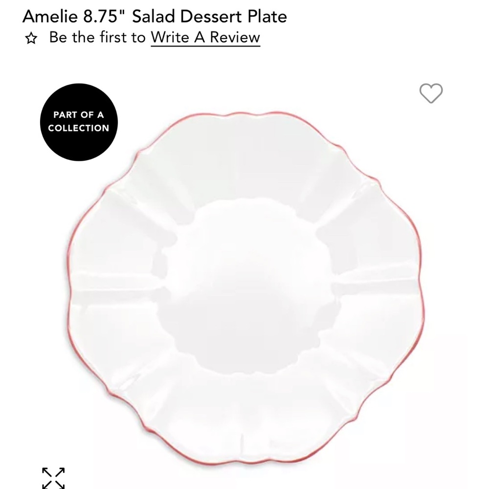 TWIG 
NWOT
White and pink Salad Dessert Plate